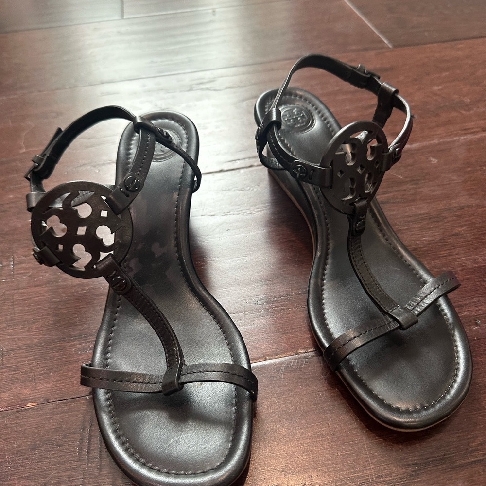 Tory Burch, Miller wedge sandals, size 8
